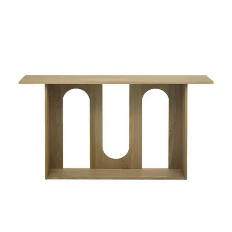 Tavolini da Consolle Curvi Moderni Blu con Ripiano Aperto, Eleganti Tavolini da Consolle per Ingresso o Soggiorno, Contenitore e Espositore