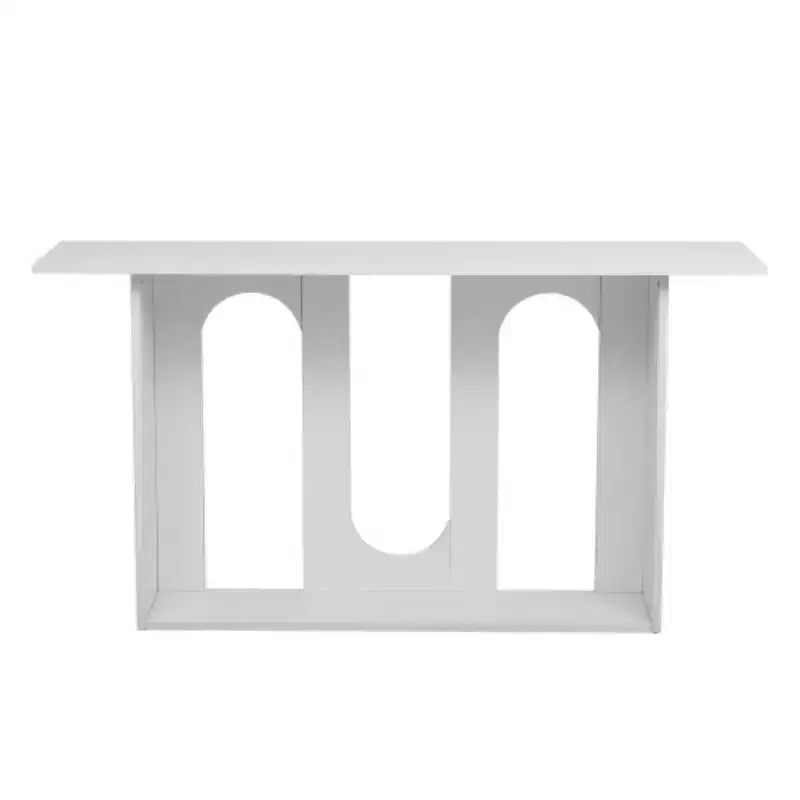 Tavolini da Consolle Curvi Moderni Blu con Ripiano Aperto, Eleganti Tavolini da Consolle per Ingresso o Soggiorno, Contenitore e Espositore