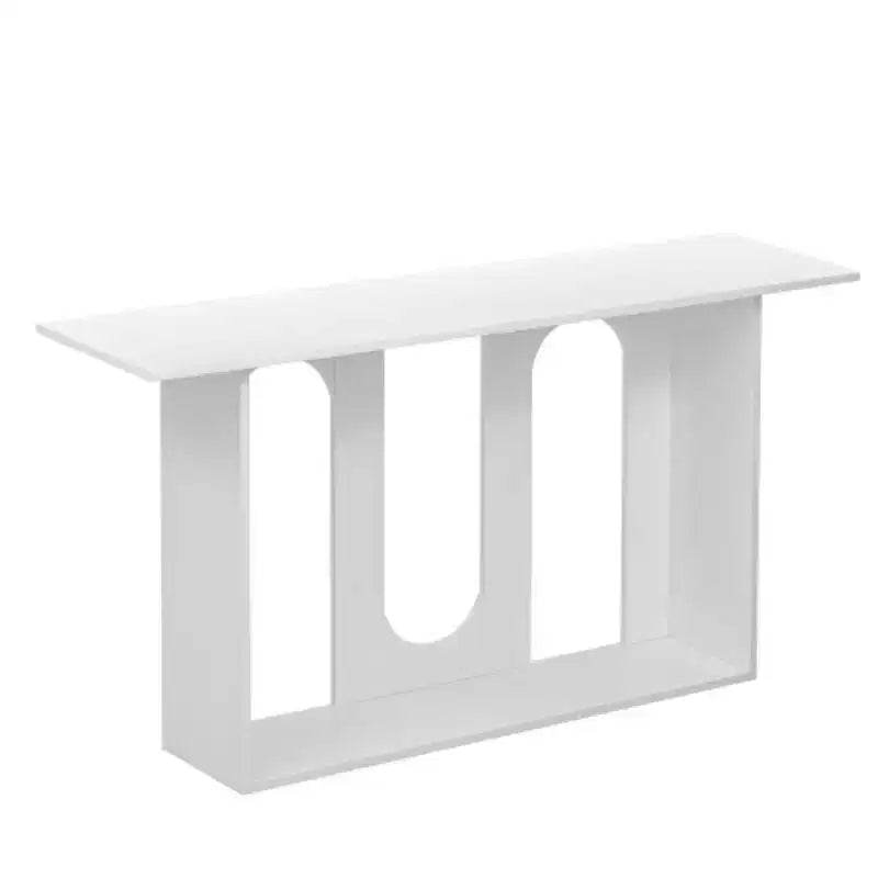 Tavolini da Consolle Curvi Moderni Blu con Ripiano Aperto, Eleganti Tavolini da Consolle per Ingresso o Soggiorno, Contenitore e Espositore