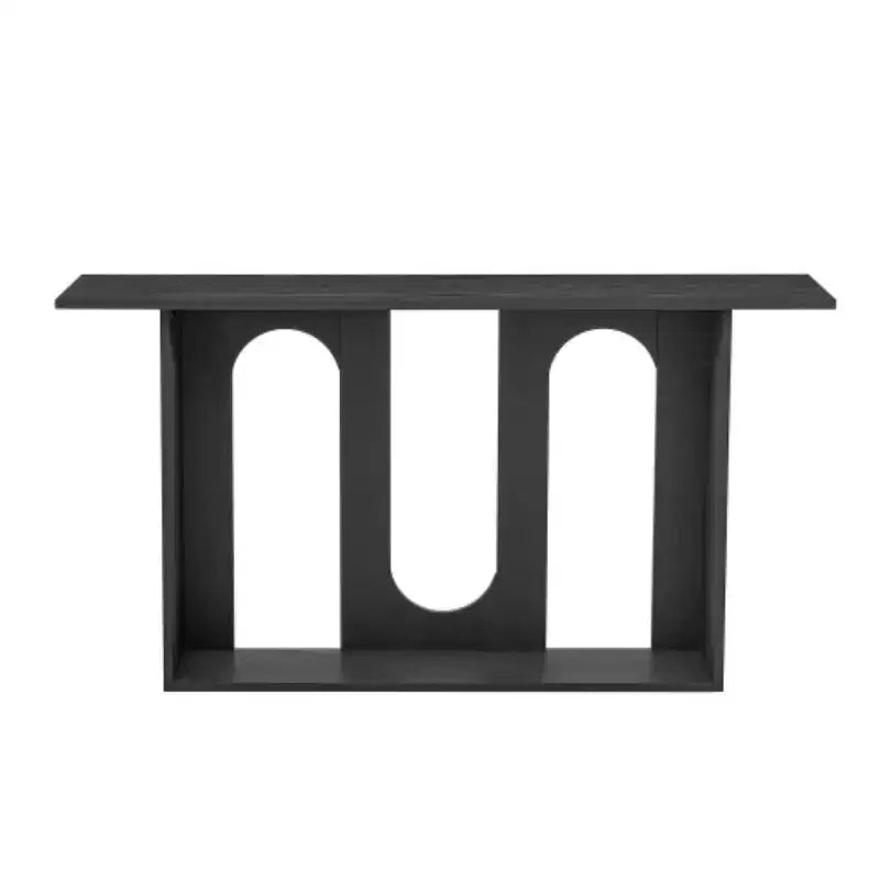 Tavolini da Consolle Curvi Moderni Blu con Ripiano Aperto, Eleganti Tavolini da Consolle per Ingresso o Soggiorno, Contenitore e Espositore