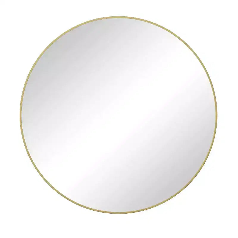 Specchio da bagno rotondo, specchio da parete con cornice in metallo moderna, specchio da parete con rivestimento anti-appannamento per bagno e soggiorno, oro
