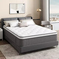 Sailvan Medium Firm Mattress, 12 inch Mattress in a Box with Memory Foam & Spring, Hybrid Mattress for Pressure Relief, Gray