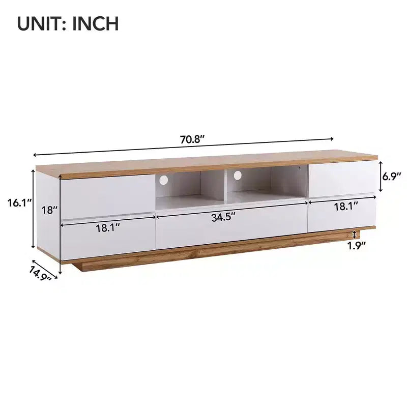 Mobile porta TV moderno per televisori fino a 80 pollici, mobile consolle con contenitore multifunzionale, centro di intrattenimento con dispositivo di rimbalzo della porta per soggiorno