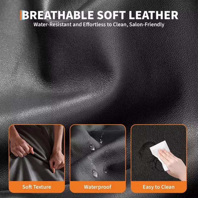 Poltrona da barbiere/salone per impieghi gravosi, reclinabile idraulica, girevole a 360°, regolabile in altezza, capacità 150 kg, per salone, barberia e spa