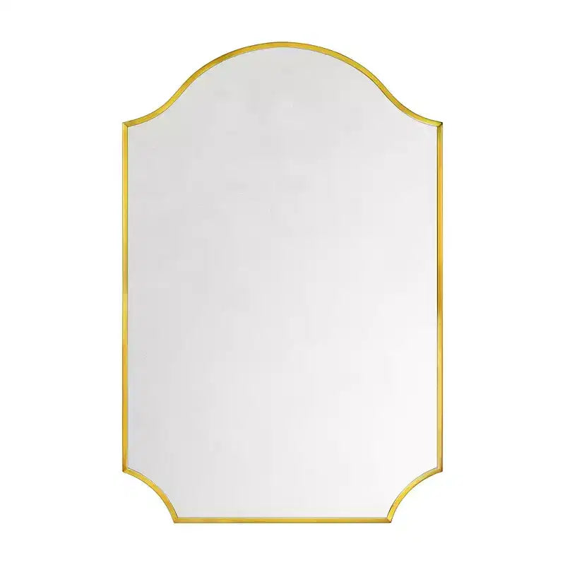TEHOME Airius Specchio a Scaletta in Oro Spazzolato 24x36, Specchio da Parete Ad Arco in Acciaio Inossidabile con Finitura Galvanizzata, per Mobile Bagno, Soggiorno