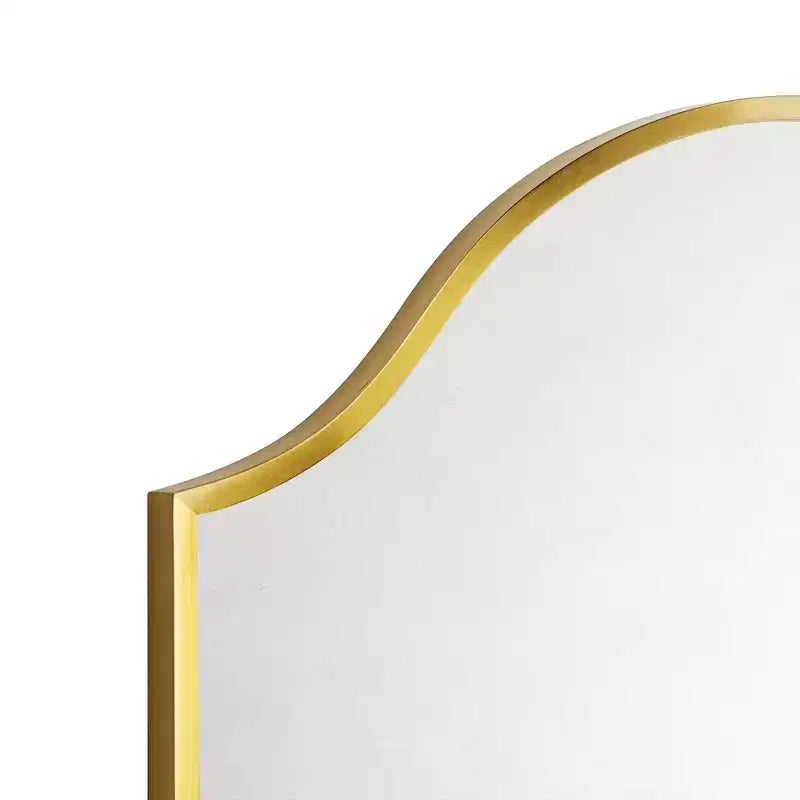 TEHOME Airius Specchio a Scaletta in Oro Spazzolato 24x36, Specchio da Parete Ad Arco in Acciaio Inossidabile con Finitura Galvanizzata, per Mobile Bagno, Soggiorno