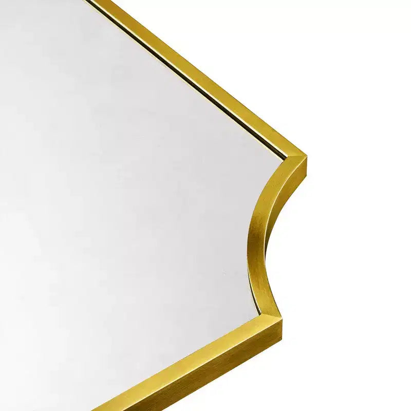 TEHOME Airius Specchio a Scaletta in Oro Spazzolato 24x36, Specchio da Parete Ad Arco in Acciaio Inossidabile con Finitura Galvanizzata, per Mobile Bagno, Soggiorno