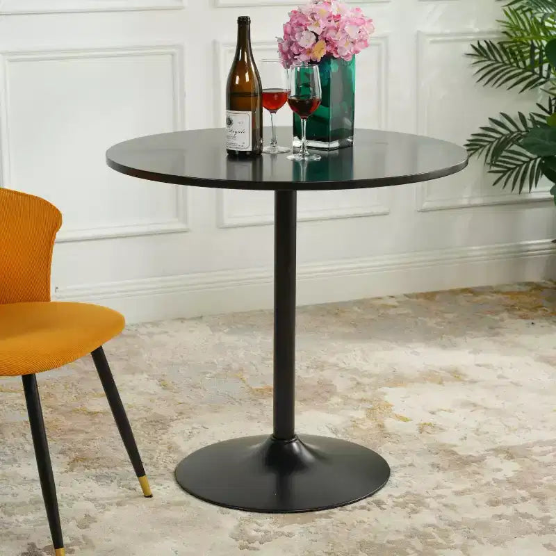 Tavolo rotondo da pranzo da 31,5 pollici con base a piedistallo in metallo, tavolino moderno per cucina, sala da pranzo e caffetterie