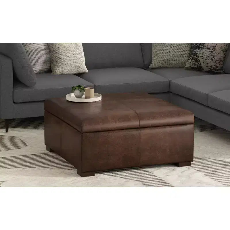 Pouf-tavolino quadrato contenitore largo 91 cm