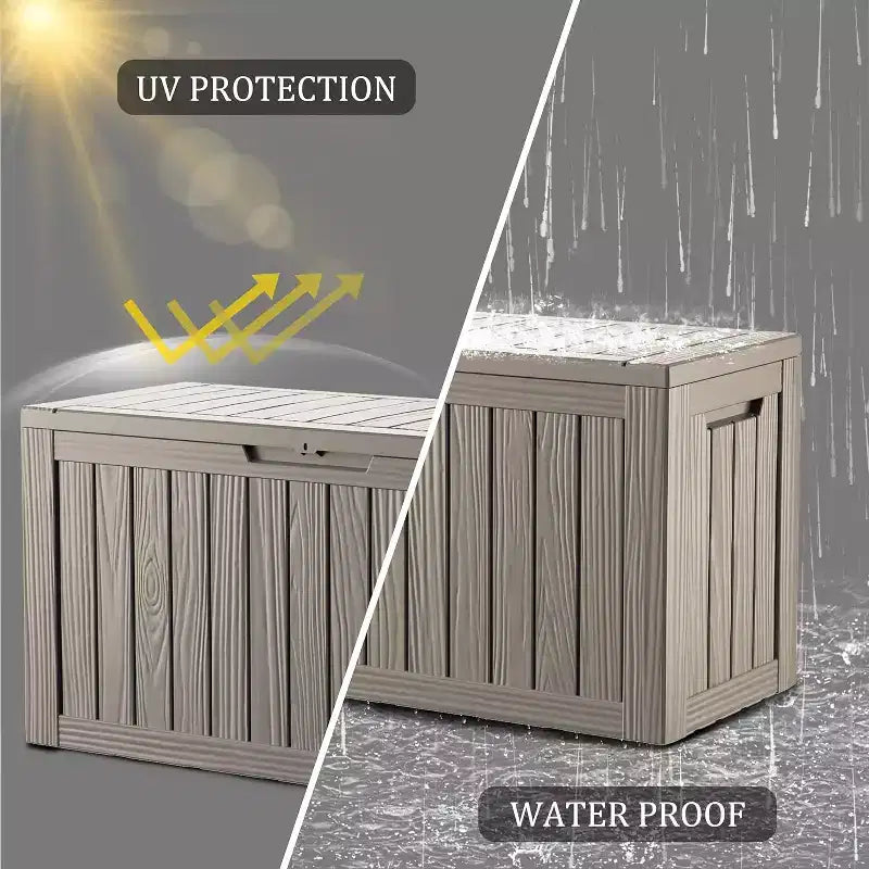 Baule da esterni Premium da 276 litri, in resina, con serratura, impermeabile, resistente ai raggi UV, per cuscini, attrezzi da giardino, accessori per piscina