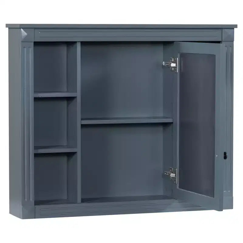 CASAINC 35 x 28 Specchiera da Bagno con 6 Ripiani a Giorno, Mobiletto Farmacia da Parete (No Mobile Lavabo)
