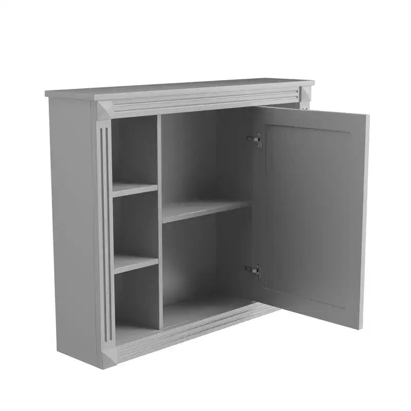 CASAINC 35 x 28 Specchiera da Bagno con 6 Ripiani a Giorno, Mobiletto Farmacia da Parete (No Mobile Lavabo)
