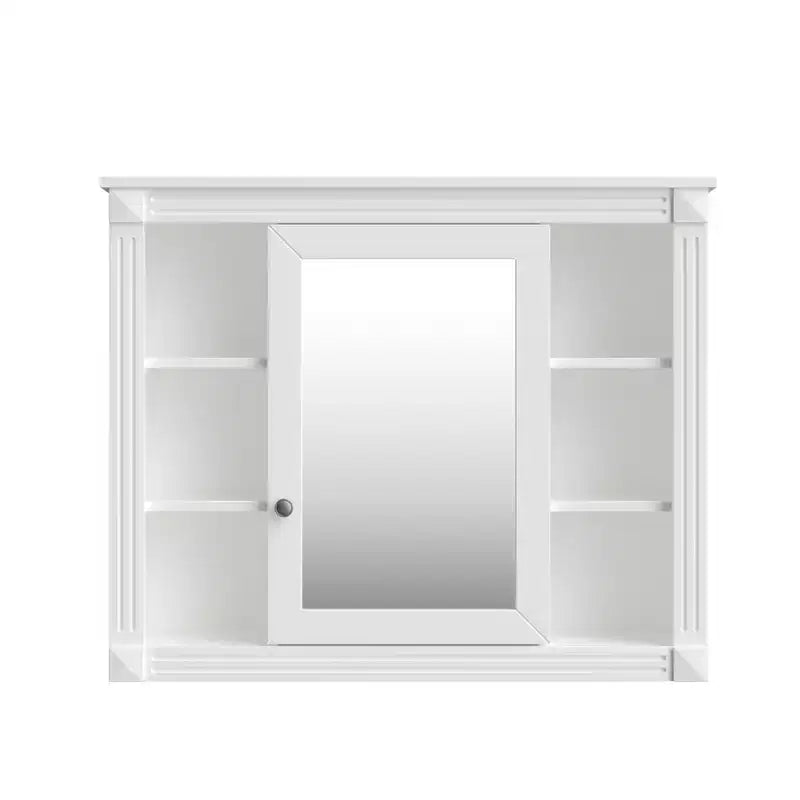 CASAINC 35 x 28 Specchiera da Bagno con 6 Ripiani a Giorno, Mobiletto Farmacia da Parete (No Mobile Lavabo)